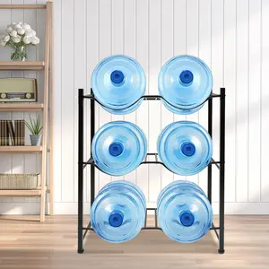 5 Gallon Water Bottle Holder Heavy Duty Water Cooler Jug Rack 3 Tiers Water Rack with 6 Slots for Gallon Jugs Organiser Kitchen Utensils