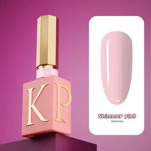 Gel polish shimmer pink color
