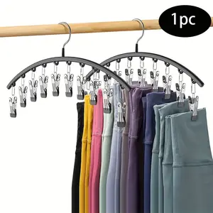 Stainless steel non-marking non-slip drying rack, household baby multi-functional hanger, multi-clip space-saving sock clip