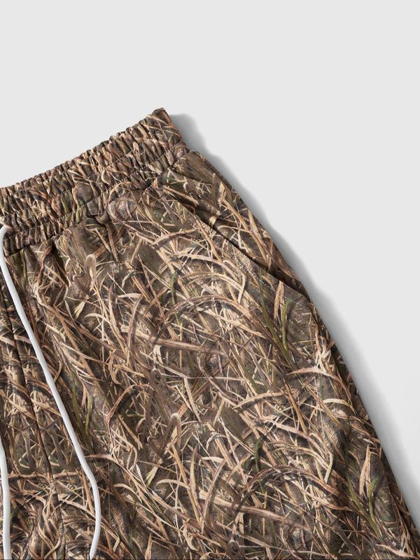 Men's Camo Tree Print Pants, Street Fashion Casual Loose Trousers for Daily Wear, Men's Bottoms for Summer