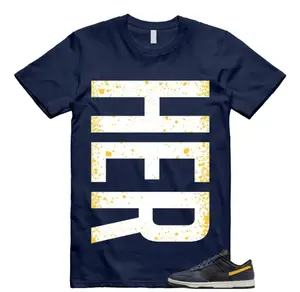 Dunk Vintage Michigan Midnight Navy Sail Black Tour Yellow Low T Shirt Match HER VERT Unisex Streetwear