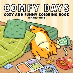 Comfy Days: Cozy and Funny Coloring Book for Adults and Teens