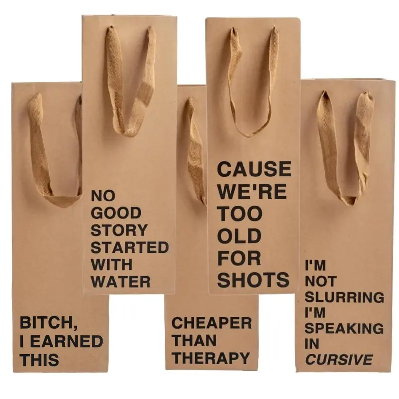 Funny Wine Gift Bags- Set of 5 Gift Box Set