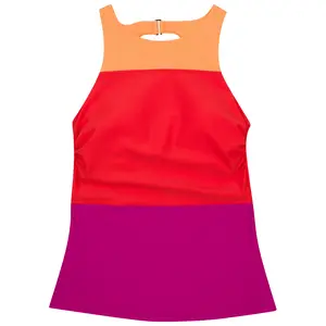 SwimZip Women’s UPF 50+ High Neck Fitted Tankini Top