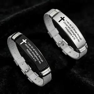 Stainless Steel Letter Pattern Buckle Decor Bracelet, Fashionabnle Bracelet for Men & Women, Trendy All-match & Exquisite Jewelry for Birthday Gift