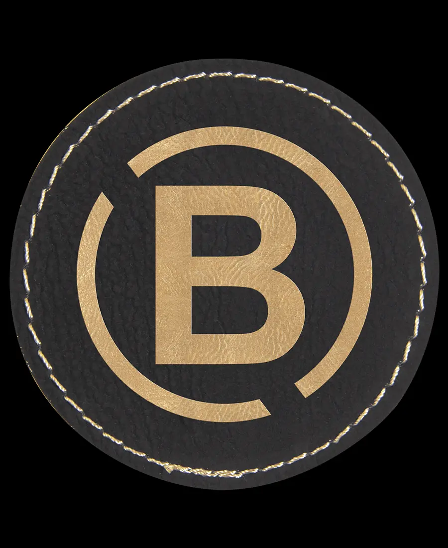 Custom Engraved Circle Leather Patches