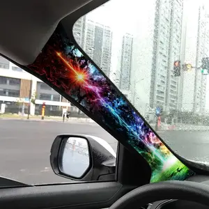 Jdm Car Interior A-Pillar Modification Kit, Universal Style Upgrade, Self-Adhesive Elastic Sticker, Sparkle Pattern, No Ca Prop 65 Warning