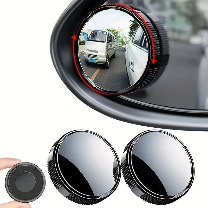 Car Blind Spot Mirror, Car Rearview Mirror, 2 Inch Reusable Round HD Glass Convex Mirror, 360° Wide Angle Side Rear View Mirror with Sucker for Cars SUV and Trucks, Universal Car Accessories
