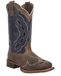 Laredo Women's Dragon Fly Embellished Western Boot Broad Square Toe - 2035