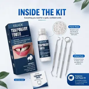 Moldable Dental Repair Gel Kit with Tools Set - Temporary Fix for Cavities, Chipped Teeth, Wide Gaps, Whitening Needs