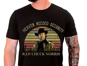 RIP CHUCK NORRIS Shirt, Heaven Needed Security, Chuck Norris Shirt, Rest In Peace, KV8