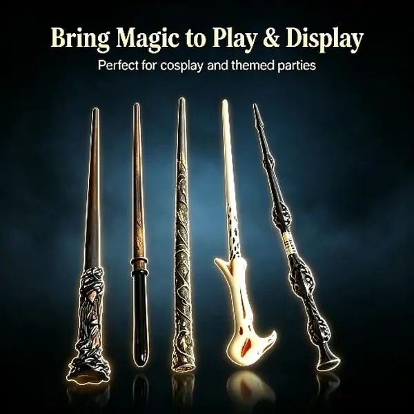 Premium Resin Large Diameter Wizard Magic Wand Toy, Versatile High Playability Hobby Collectible Prop, Fantasy Cosplay Accessory, Party Game Toy, Decor Display Magic Craft Wand Gift for Wizard Hobby Lovers, Teen & Adult Role Play Supplies