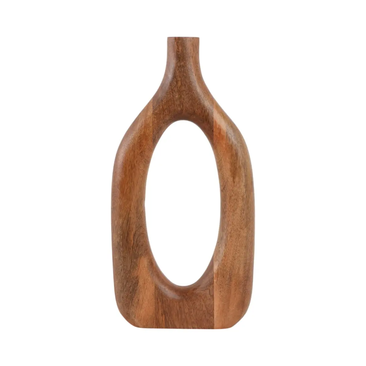 212 MAIN Hollow-Out Woody Vase, 18x9 in Natural Finish, Home Decor Accent Piece for Flower Arrangements