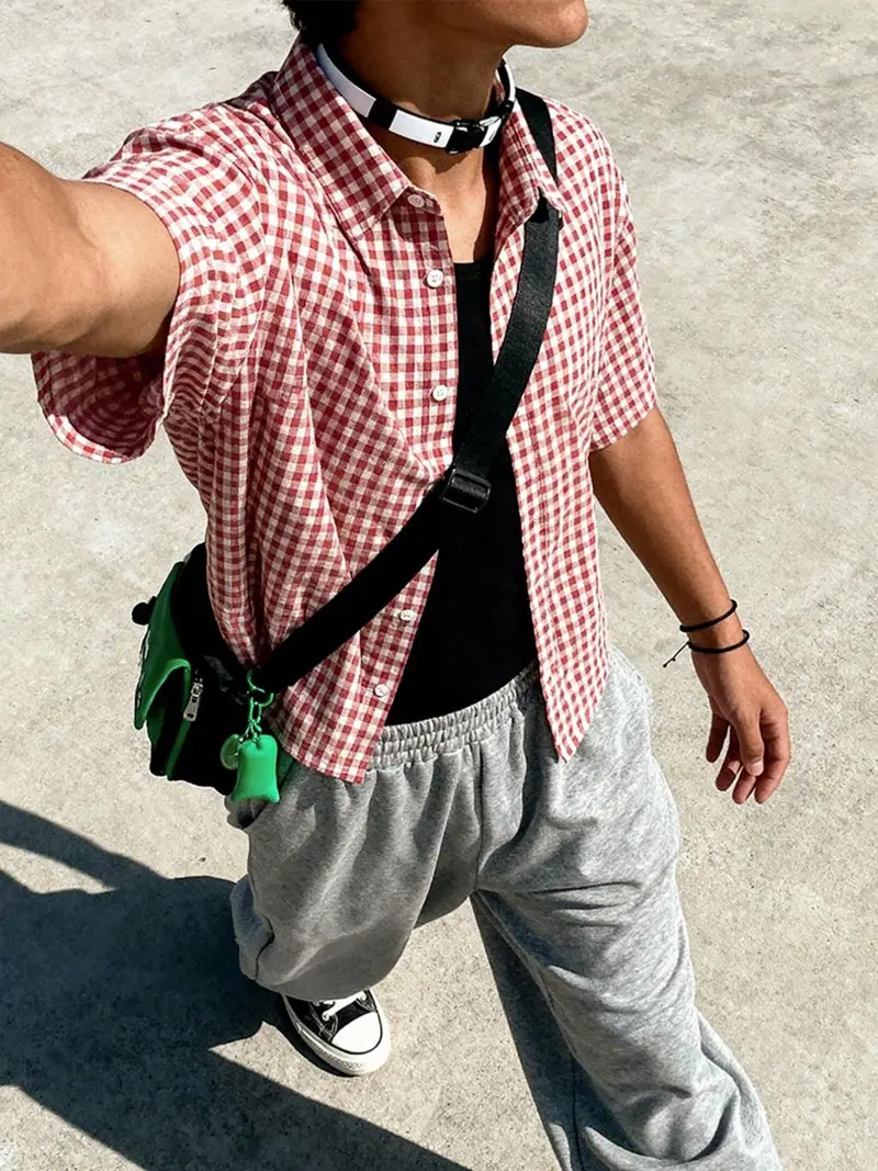 vintage check shirt - TikTok Shop