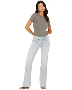 Shyanne Women's Light Wash Low Rise Seamed Bootcut Jeans - Swsp23j79