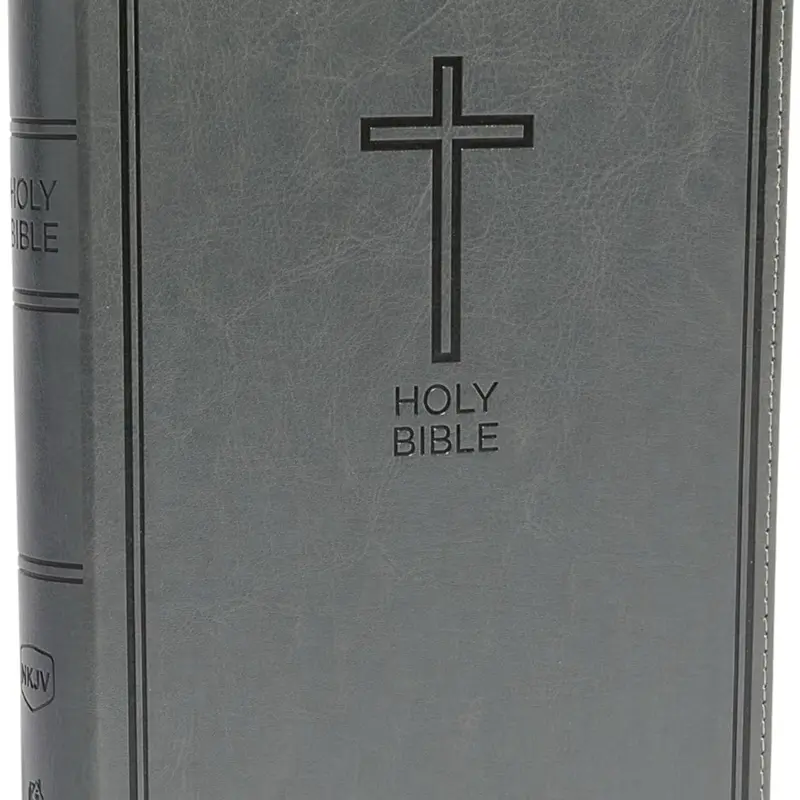 NKJV, Deluxe Gift Bible, Leathersoft, Gray, Red Letter, Comfort Print: Holy Bible, New King James Version