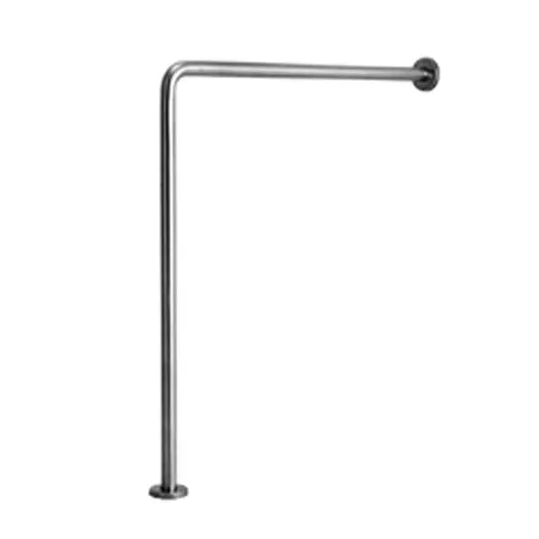 Ponte Giulio G55JCS39 Seamless Satin Finish Stainless Steel Shower Grab Bar - Rustproof, Easy Grip Safety Support, 90-Degree Floor-to-Wall Mount for Bathroom Renovation, 30x33 in.