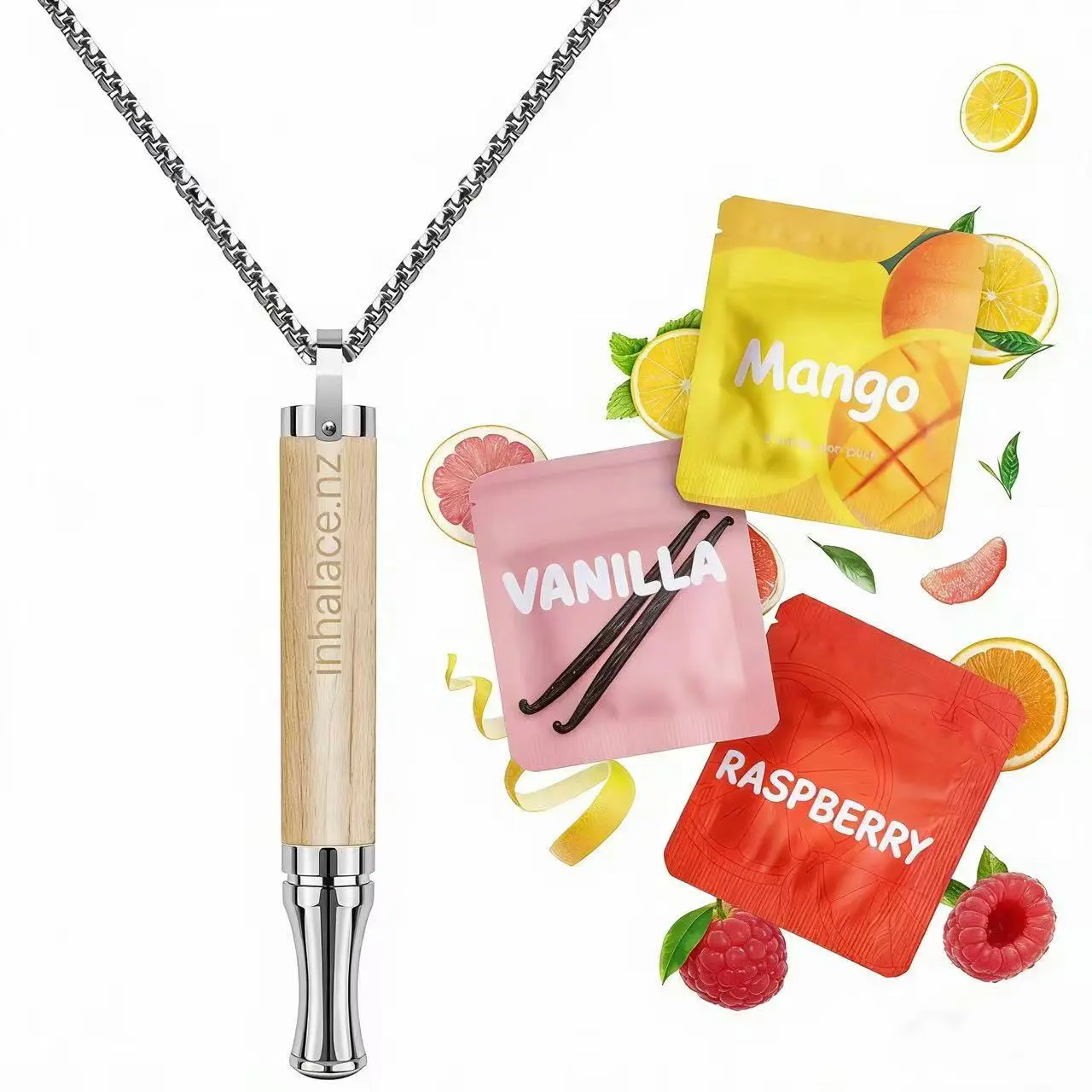 Aromatherapy Necklace Set - Portable Diffuser Pendant with Flavor Packs, Stress Relief & Anxiety Inhaler for Camping Hiking Safety Survival Gear