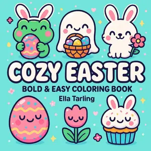 Cozy Easter – A Hygge-Inspired Bold & Easy Coloring Book for Kids and Adults: 40 Cute & Simple Designs for Relaxation, Mindfulness & Spring Fun