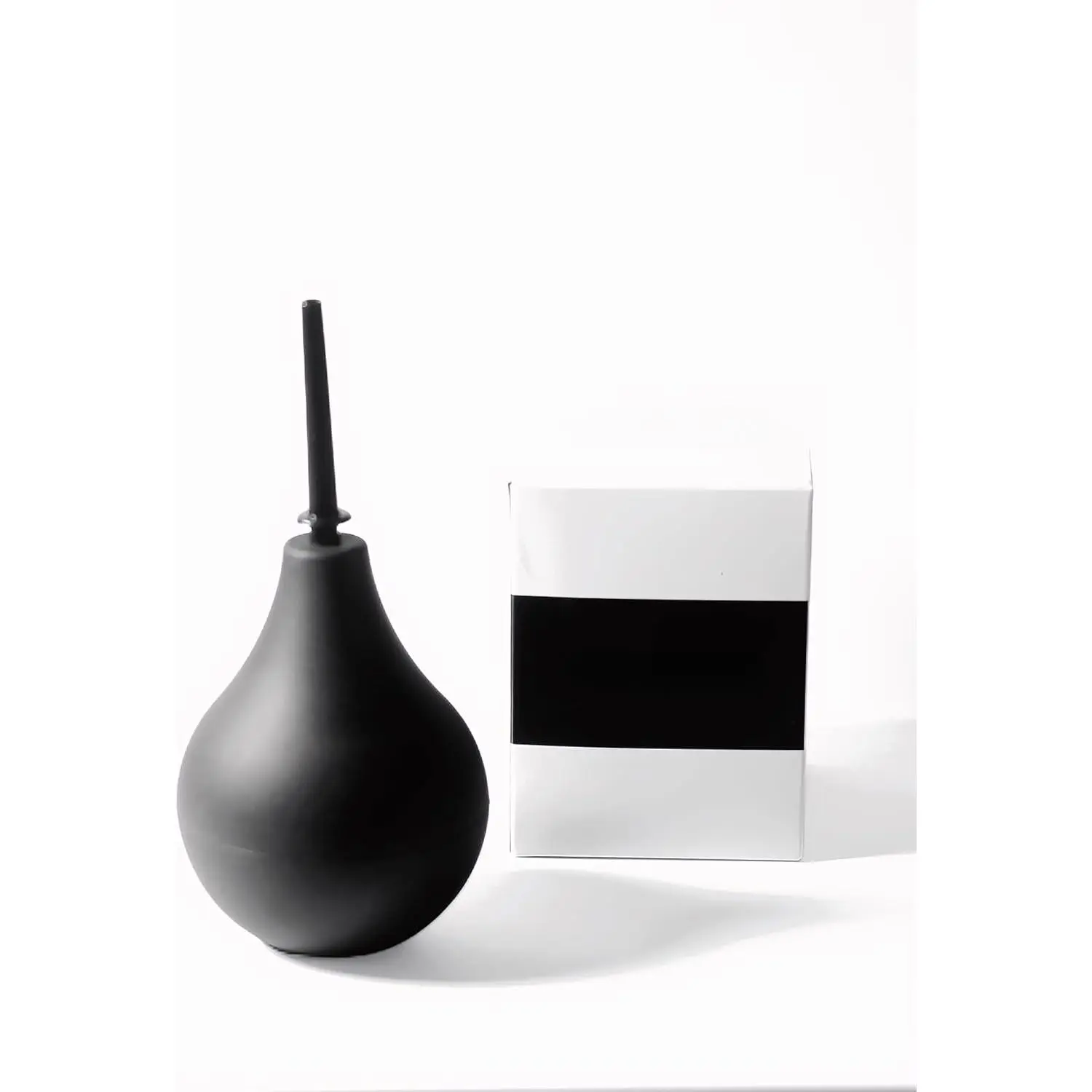 Silicone Enema Bulb - 7.4 oz Intimate Wash with Easy Squeeze Design, 2-Piece Large-Capacity Nozzle for Colon Cleansing and Detox (Black, for Men and Women)