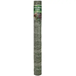 212 MAIN Outdoor Galvanized Poultry Net - 60 in. x 150 ft. Chicken Wire Fence with Specified Mesh Size, Midwest 308497B