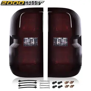 Fit For 2014-2018 Chevy Silverado 1500 2500HD 3500HD Red Smoke Tail Lights Lamps