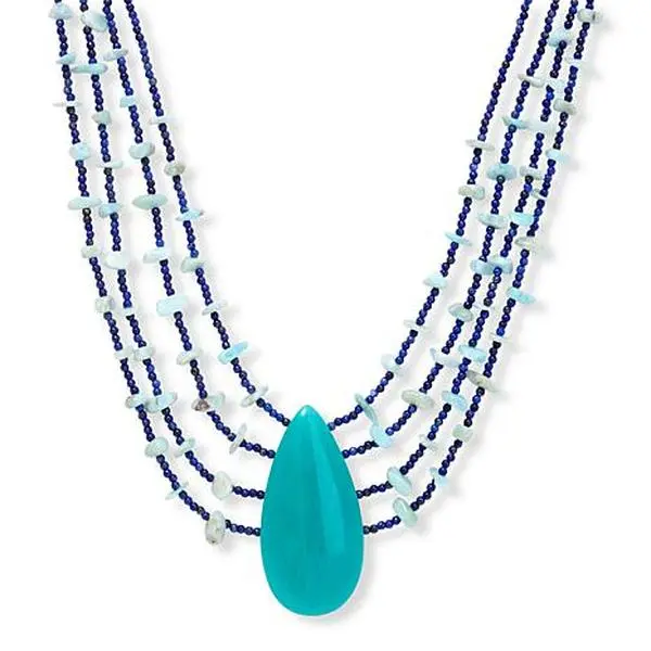 Mine Finds by Jay King Lapis, Larimar and Amazonite 18" Multi-Strand Necklace