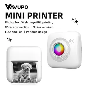 Mini Printer: Inkless Wireless Portable Cute Design, Supports Photo Text Web Bill Printing, Essential Daily Carry Instant Print Device, Thermal Label Printer
