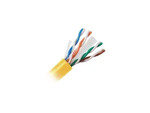 Nippon Labs CAT6 Bulk Riser Ethernet Cable, CMR UL Listed Solid Copper UTP, 600MHz, 23 AWG 1000' Pull Box - Yellow 1000FT Lan Cable