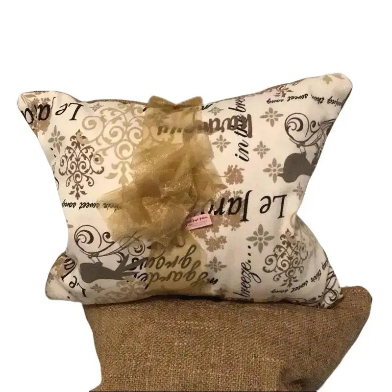 Golden Chenille Beauty Pillows Set of 2 Small Compact 14inch x 14inch  Organic Kapok Eco-Friendly Handmade Pillows