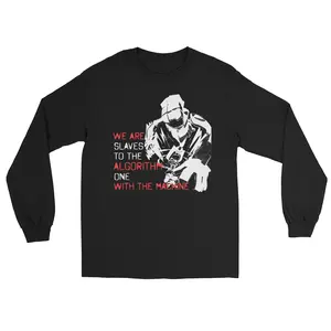 One With The Machine Anime Inspired Anti-Modernity Political Men’s Long Sleeve Shirt
