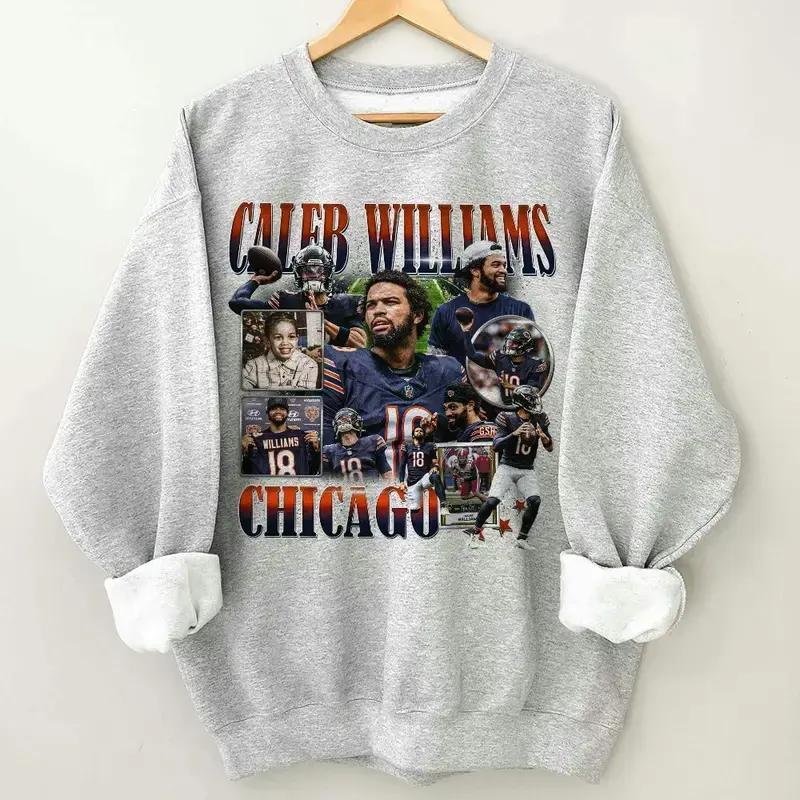 Caleb Williams Sweatshirt, Football American Graphic Vintage, Football 90s Inspired Gift Fan Unisex Sweatshirt