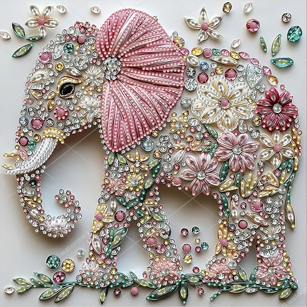 Adult 5D DIY Diamond Painting Kit, Elephant Series, Diamond Pattern Design, Colorful Patterns, 30x30 Cm, Frameless, Wall Art for Living Room, Bedroom, Office, Handicraft