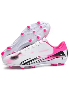 Men's Football Training Shoes, Sport Lace-Up Cleats, All-Season Durable Soccer Shoes, Ag Nails, Suitable for Adults, Students, Teens