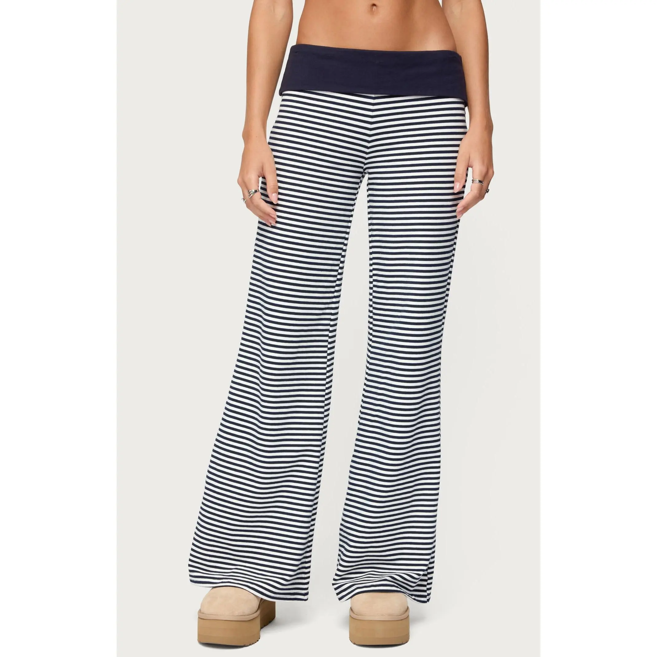 Edikted Women's Meggy Striped Fold Over Pants