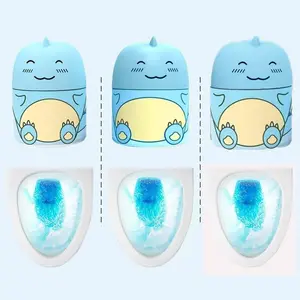 3-Pack Toilet Cleaner with Dinosaur Design, Fragrances: Ocean, Jasmine, Peach, Removes Toilet Stains & Buildup, Easy Use for Long-Lasting Freshness in Your Bathroom