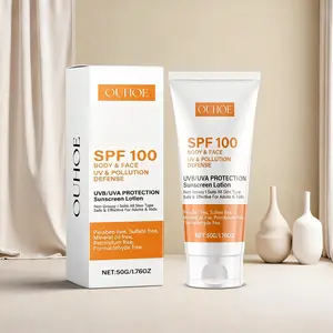 SPF 100 Facial Sunscreen Moisturizer Lightweight Non-Greasy Travel Size for Face & Body UV Protection