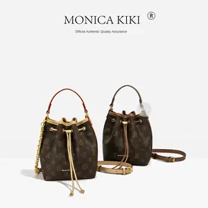 Monica Kiki Women's Retro Color-Block Drawstring Bucket Handbag - 2026 New Fashion Mother-Daughter Crossbody, Everyday Bag, Stylish Versatile Bag, Women's Purses & Accessories