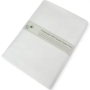 Unbleached 100% Cotton Muslin Fabric, White Cotton Fabric for Sewing, Draping, Quilting, and Crafts