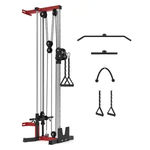Dual Pulley Wall Mounted Cable Machine for Home Gym – 19 Adjustable Positions, 400lbs Capacity, Multifunctional Strength Training Equipment with LAT Pulldown, Cable Crossover – Full Body Workout Station
