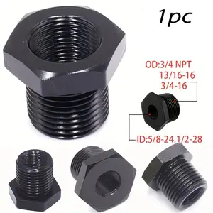 Adapter Screw 3/4-16,13/16-16,3/4 NPT to 1/2-28 ,5/8-24 Adapter Aluminum Black Fitting Adapter