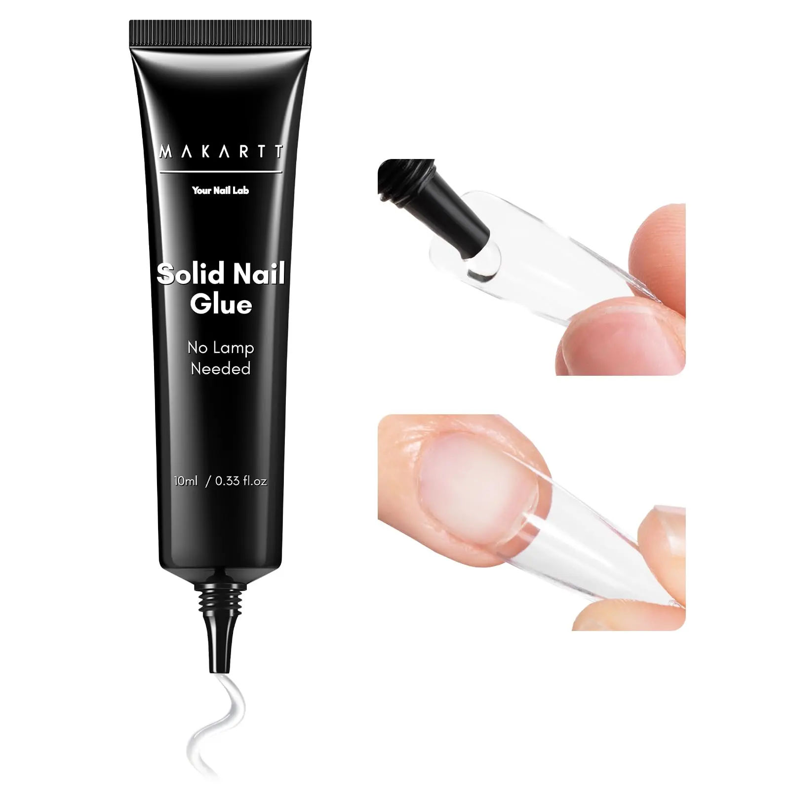 [New Upgrade] Makartt Solid Nail Gel: No Lamp Needed Nail Glue for Press On Nails Soft Acrylic Gel Nail Tips Fake Nails, Easy to Control Clear Nail Glue Gel for Nail Art DIY Home Manicure Pedicure 10ml