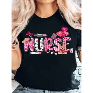 Valentines Day Nurse TShirt Staff Uniform Gift Casual Fit for Healthcare Professionals Perfect Valentines Present for Nurses