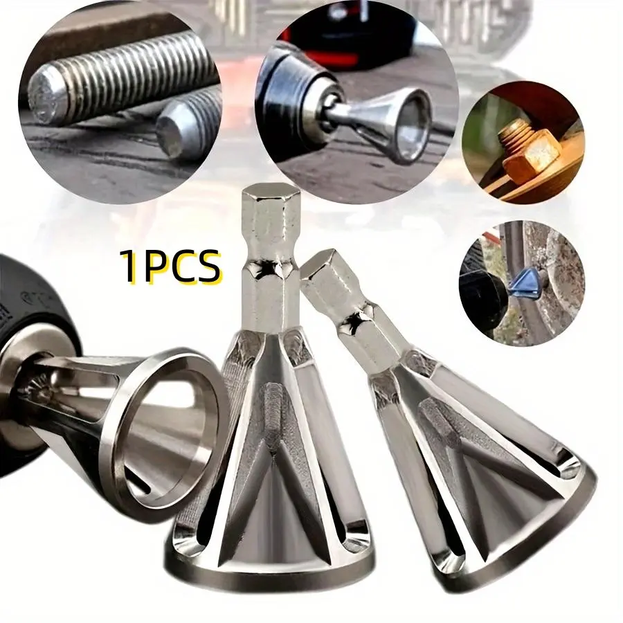 Round Corner Tool, Drill Bit Holder, Metal Deburring Round Edge Tool, Chamfering & Trimming, Suitable for Various Drills