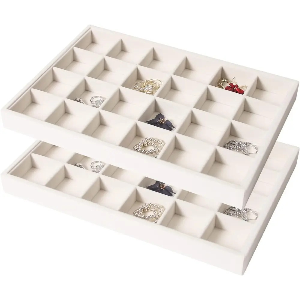 Stackable 24 jewelry storage box tray necklace earring box storage drawer ring bracelet display stand