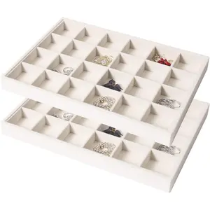 Stackable 24 jewelry storage box tray necklace earring box storage drawer ring bracelet display stand