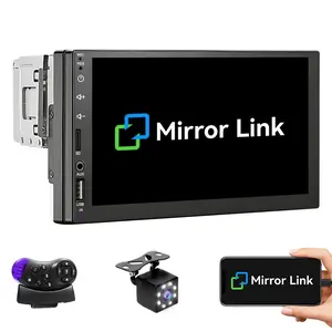 1 Din Car Audio System, 7 Inch Touch Screen Mp5 Player, Bluetooth-compatible Compatible, Fm Radio Dual Mode, Supports Aux USB Inputs, Rear Camera Included, Car Media Player