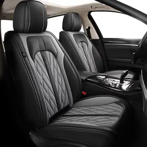 For Hyundai Tucson 2005-2026 Seat Covers Full Set Car Seat Covers Faux Leather Breathable Waterproof Car Seat Protector (5 Seats, Black&Grey)