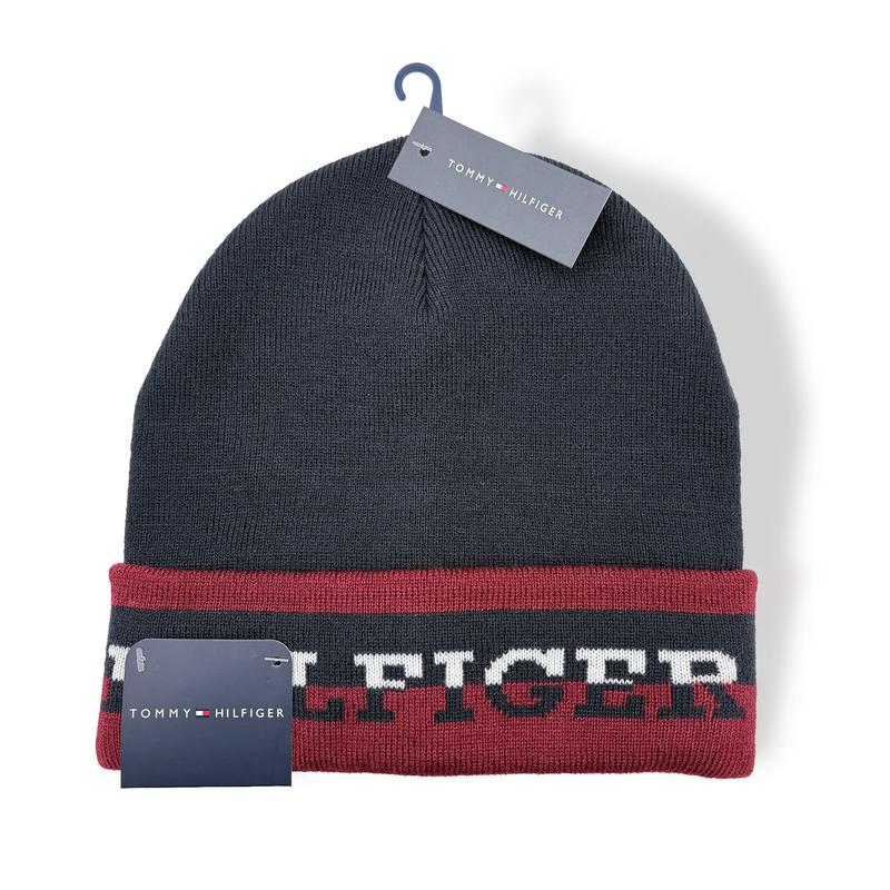 Tommy Hilfiger Split Monotype Cuff Hat | Classic Knit Beanie