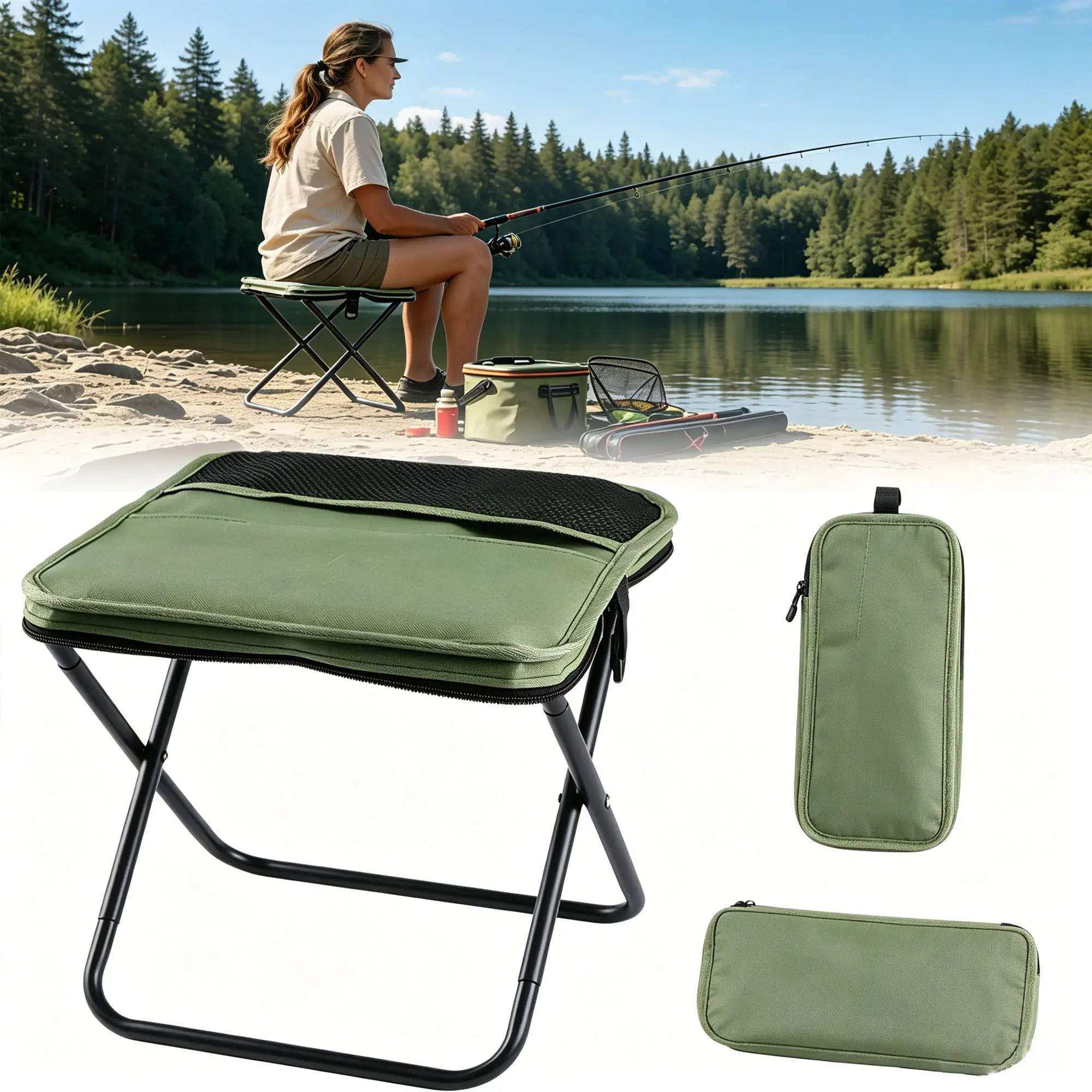Camping Side Table - Compact Ultralight Foldable, 1-Second Instant Set-Up, Reinforced Frame, Side Pocket, Portable Mini Outdoor Table for Camping Trips, Picnic, Mini Size, Outdoor Trips